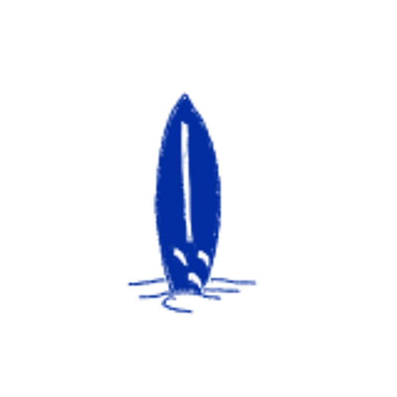 The image shows a stylized, elongated oval shape in blue against a black background. The shape appears somewhat irregular and hand-drawn, with a slightly blurred or textured effect. At the bottom of the oval, there are some horizontal blue lines or streaks, suggesting a base or a connection to the ground. The overall impression is abstract and minimalist.